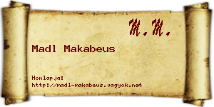 Madl Makabeus névjegykártya
